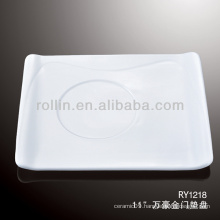 dishwasher safe white porcelain rectangular decorative saucers